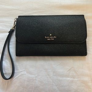 Black sparkle kate spade wallet